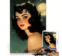 Puzzle vintage di Halloween con strega per ragazzi, 1000 pezzi, divertimento intellettuale, rilassante, taglio fine, regalo invernale (38x26cm)