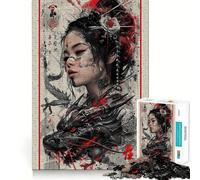 Puzzle vintage Drago Geisha da 1000 pezzi per adulti,gioco divertente e di memoria,montaggio sicuro e stabile,attività per tutta la famiglia (50x75cm)