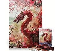 Puzzle vintage Drago Rosso da 1000 pezzi per adolescenti, allenamento della concentrazione, divertimento nel tempo libero, assemblaggio preciso, regalo adorabile (50x75cm)