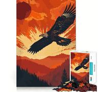 Puzzle Vintage Eagle Flying da 1000 pezzi,gioco per lo sviluppo delle capacità cognitive,superficie liscia e priva di sbavature,rilassante attività di gruppo al chiuso (38x52cm)