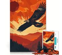 Puzzle Vintage Eagle Flying da 1000 pezzi per ragazzi,gioco stimolante per la mente,incastro perfetto senza spazi vuoti,rilassante attività di gruppo al chiuso (50x75cm)