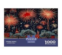 Puzzle Vintage Fireworks Composto Da 1000 Pezzi Per Adulti,Holiday Night Scene Gioco Diabilità Impossibile Puzzle Pittura Giochi Rilassamento E Intelligenza Regalo Per Amore E Amico 70x50cm/1000pcs