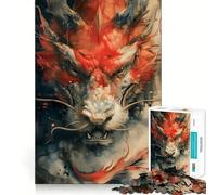 Puzzle vintage giapponese con drago,1000 pezzi,divertente per allenare la mente,con componenti robusti e ben definiti,ideale per rilassarsi in casa (38x26cm)