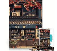 Puzzle vintage giapponese da 1000 pezzi con vetrina,gioco di abilità mentale,incastro stabile,parti che non si spostano,passatempo divertente per i lunghi weekend (50x75cm)