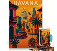Puzzle Vintage Havana Cuba da 1000 pezzi,gioco di concentrazione mentale,design a incastro preciso,sfida interattiva per il cervello per la casa (50x75cm)