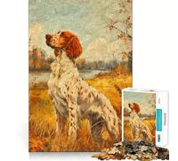 Puzzle vintage inglese Setter a olio da 1000 pezzi,gioco di concentrazione mentale,taglio di precisione,bordi lisci,gioco significativo per costruire connessioni (50x75cm)