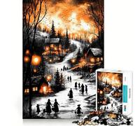 Puzzle vintage invernale da 1000 pezzi per adolescenti,gioco di concentrazione mentale,bordi lisci e tagliati con precisione,ideale come regalo di Natale (38x52cm)