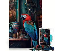 Puzzle vintage "Natura morta con pappagallo" da 1000 pezzi per ragazzi, gioco di intelletto, momento di condivisione, taglio di qualità, regalo memorabile (50x75cm)