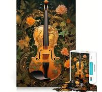 Puzzle vintage per adulti con violino,1000 pezzi,gioco di memoria e allenamento per la mente,taglio preciso,finitura di alta qualità,un modo coinvolgente per passare il tempo libero (38x52cm)