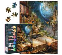 Puzzle vintage per adulti - Libreria Jigsaw Puzzle 1000 pezzi Fantasy Castle Art Difficile Difficile Puzzle famiglia (70 x 50 cm) Unico Home Decor