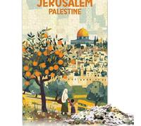Puzzle Vintage Poster Palestina 1000 pezzi Puzzle per adulti Puzzle in legno Adatto per adulti e over 18 Giocattoli antistress (75x50 cm)