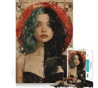 Puzzle vintage Ragazza Goth da 1000 pezzi,gioco cognitivo divertente,taglio di alta precisione, alleviare lo stress (50x75cm)