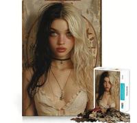 Puzzle vintage "Ragazza Goth" da 1000 pezzi per adolescenti,stimolante per la mente,divertimento senza spazi vuoti,incastro perfetto,piacevole svago per interni accoglienti (38x26cm)