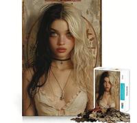 Puzzle vintage "Ragazza Gotica" da 1000 pezzi,divertente gioco,tecnologia di taglio laser avanzata,giocattolo per interni,ideale per le vacanze (38x52cm)