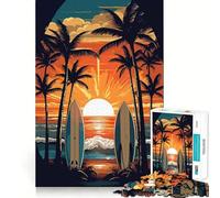 Puzzle vintage retrò a forma di tavola da surf per adolescenti, 1000 pezzi, gioco cognitivo, hobby tranquillo, bordo premium, regalo di Natale 50x75cm