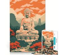 Puzzle vintage retrò con arte del Buddha,1000 pezzi,gioco stimolante per la mente,incastro perfetto,nessun pezzo si stacca,sfida interattiva per il cervello per la casa (50x75cm)