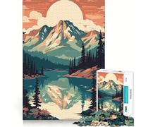 Puzzle vintage retrò con montagna per adulti, 1000 pezzi, gioco di logica mentale, rilassante e divertente, taglio solido, piacevole sorpresa (50x75cm)