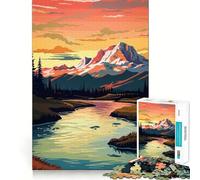 Puzzle vintage retrò con motivo montano per adulti, 1000 pezzi Migliora la memoria, rilassa la mente Bordo affilato Pezzo da collezione (38x52cm)