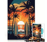Puzzle vintage retrò da 1000 pezzi a forma di tavola da surf per adulti, gioco di logica, divertimento al chiuso, bordi precisi, oggetto da collezione 38x26cm