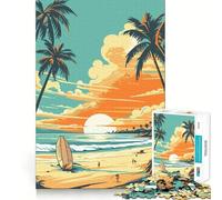 Puzzle vintage retrò da 1000 pezzi a tema tavola da surf per adolescenti, gioco per allenare la mente, rilassante, evasione artistica, regalo premuroso 38x52cm