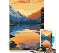 Puzzle vintage Retro Mountain da 1000 pezzi per adolescenti, gioco di logica puro, rilassante, taglio pulito, opera d'arte (38x26cm)