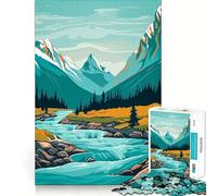 Puzzle vintage Retro Mountain da 1000 pezzi per adolescenti, gioco di logica puro, rilassante, taglio pulito, opera d'arte (38x26cm)