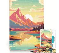 Puzzle vintage Retro Mountain da 1000 pezzi per adolescenti, ideale per migliorare la memoria, per un relax informale e per esporre opere d'arte dai tagli netti (50x75cm)
