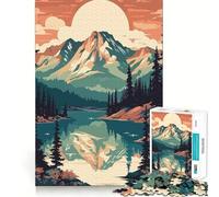 Puzzle vintage Retro Mountain da 1000 pezzi per adolescenti, ideale per rafforzare la memoria, rilassarsi e divertirsi, con bordi lisci e la lista dei desideri di Babbo Natale (38x52cm)