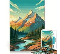 Puzzle vintage Retro Mountain da 1000 pezzi per adulti e ragazzi, gioco di abilità rilassante e divertente, con bordi netti, ideale come regalo per le festività (38x52cm)