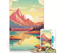 Puzzle vintage Retro Mountain da 1000 pezzi per adulti, giocattolo intellettuale, calmante e rilassante, taglio preciso, oggetto ideale per i desideri di Babbo Natale (38x52cm)
