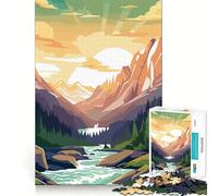 Puzzle vintage Retro Mountain da 1000 pezzi per adulti, ideale per migliorare la memoria, per un piacevole svago, un'attività di assemblaggio e un pezzo da collezione (50x75cm)