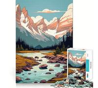 Puzzle vintage Retro Mountain da 1000 pezzi per adulti, migliora la memoria, divertimento rilassante, bordi affilati, regalo per le vacanze (38x52cm)