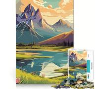 Puzzle vintage Retro Mountain da 1000 pezzi per ragazzi, gioco di puzzle divertente e creativo, pezzi da collezione (38x26cm)
