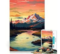 Puzzle vintage Retro Mountain da 1000 pezzi per ragazzi, ideale per migliorare la memoria, per un gioco rilassante e casual, con bordi precisi e un regalo elegante (38x26cm)