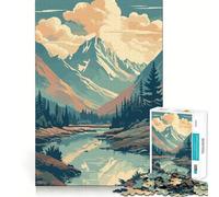 Puzzle vintage Retro Mountain per adulti, 1000 pezzi, gioco di logica, antistress, arte ritagliata con precisione, oggetto da collezione (38x52cm)
