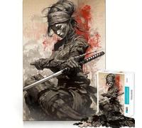 Puzzle vintage Samurai da 1000 pezzi,gioco di costruzione,incastro sicuro,divertimento in casa durante le vacanze (50x75cm)