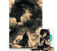 Puzzle vintage Samurai Dragon da 1000 pezzi per adulti, gioco stimolante per la casa, taglio liscio, sorpresa di Natale (38x52cm)