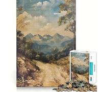 Puzzle vintage "Sentiero di montagna" per adulti,1000 pezzi,gioco per stimolare la mente,dimensioni uniformi,pezzi precisi,ideale da portare in viaggio,gioco per la mente,regalo (38x52cm)