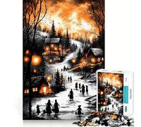 Puzzle Vintage Winter Glow da 1000 pezzi,gioco di costruzione Focus Zero Gap,incastro perfetto,attività gratificante per le giornate di pioggia (38x26cm)