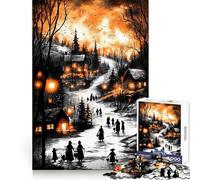 Puzzle Vintage Winter Glow da 1000 pezzi per adolescenti, stimola la logica, rilassa la mente, divertente e sicuro da assemblare, un'ottima idea regalo (50x75cm)