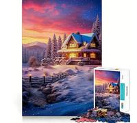 Puzzle Vintage Winter Lodge da 1000 pezzi per adulti, rompicapo, gioco rilassante, taglio perfetto, regalo memorabile 38x26cm