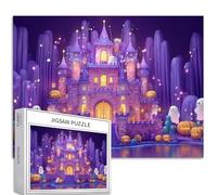Puzzle viola Halloween Candy Castle 1000 pezzi per adulti Fiaba Atmosfera Art Puzzle impegnativo giochi di attività familiari colorato fai da te puzzle per la decorazione della casa regali 70 × 50 cm