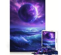 Puzzle viola Pianeta e Oceano da 1000 pezzi per adulti, gioco di concentrazione e svago per la casa, bordi netti, regalo di Babbo Natale (38x52cm)