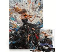 Puzzle "Violinista in abito nero" per ragazzi, 1000 pezzi, stimolante per la mente, ideale per una fuga rilassante, con chiusura a incastro, perfetto per le vacanze (38x26cm)