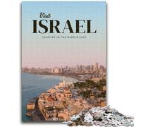 Puzzle Visit Israel per adulti da 1000 pezzi, attività per famiglie con poster abbinato e foglio di quiz per età 14+ 1000 pezzi (26x38cm)