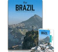 Puzzle "Visita il Brasile" da 1000 pezzi per adolescenti, gioco stimolante e per tutta la famiglia con pezzi completamente interconnessi e di forma casuale, 38x26cm