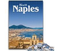 Puzzle Visita Napoli 1000 pezzi per adolescenti, gioco stimolante, giocattoli, decorazione da parete, regali unici per compleanno e Natale, 1000 pezzi (50x75cm)