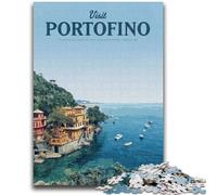 Puzzle Visita Portofino per adolescenti da 1000 pezzi, per età 14+, giochi divertenti, attività divertenti a casa, regali di compleanno, regali di viaggio, 1000 pezzi (26x38cm)