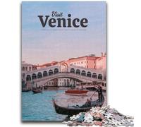 Puzzle Visita Venezia per adulti 1000 pezzi, giocattolo educativo antistress ideale come regalo per tutta la famiglia 1000 pezzi (50x75cm)