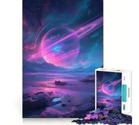 Puzzle "Vista di Saturno su un pianeta" per ragazzi, 1000 pezzi, gioco per allenare la mente, design rilassante, assemblaggio, sorpresa di Natale (38x52cm)